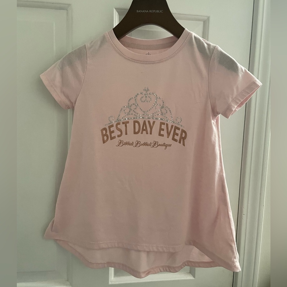 Disney’s Bibbidi Bobbidi Boutique Pink 'Best Day Ever' Short Sleeve Tee. Size S.
